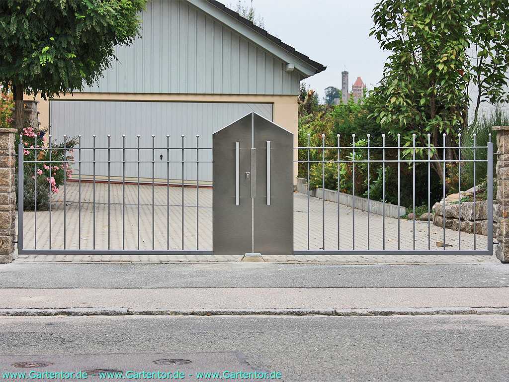 Hoftor 2flg Modell Hamburg mit Edelstahlkasten