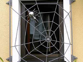 Fenstergitter Spinnennetz